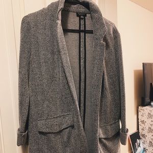 Topshop - Gray Oversized Knit Blazer